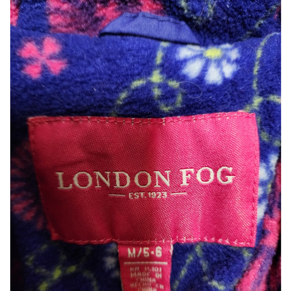 London Fog Floral Purple Puff Jacket for Little Girl Size M 5 - 6 - Picture 11 of 13
